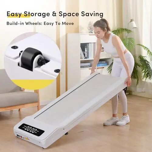 LifeSpan Fitness TX6 Under Desk Treadmill Ultra Quiet Walking Pad Treadmill at Home Office, 0.4 to 6mph, 400lbs Capacity (White) 5