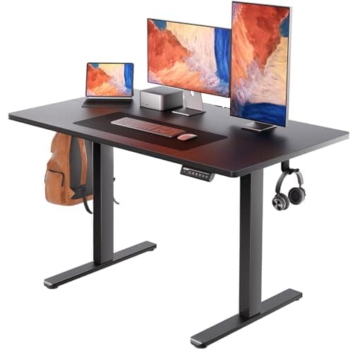 ErGear Electric Standing Desk, 48" x 24" Height Adjustable Desk, Computer Desk with 4 Memory Smart Pannel, Home Office Desk with Splice Board
