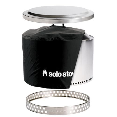 Solo Stove Yukon Amazon Exclusive Bundle | Smokeless Fire Pit with Stand, Lid & Shelter | Wood Burning Stainless Steel Campfire Pit with Ash Pan | Ideal for 6+ People | 27in Dia, 19in H, 59lbs