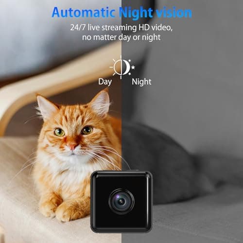 Hidden Camera, 1080P HD WiFi Camera - Mini Nanny Spy Cam with Night Vision & Motion Detection - Indoor/Outdoor Wireless Security Cameras for Home, Car, Baby & Pet Monitoring(Black) 6