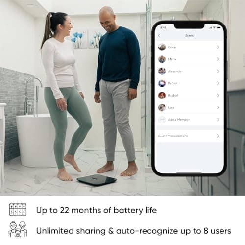 Wyze Smart Scale X - Digital Bathroom Scale for Body Weight, BMI, Body Fat, Muscle Mass, Heart Rate Monitor | ITO Glass & LED Backlight | Batteries Included, 400 lbs (White) 7