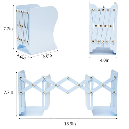 TAKORUY Adjustable Bookends, Desktop Bookshelf, Book Ends for Shelves, Book Ends for Heavy Books, Magazine Holder (Green) 7