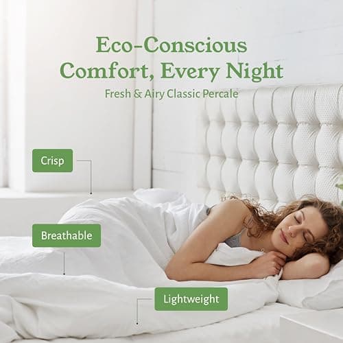 California Design Den California King Fitted Sheet Only, 100% Organic Cotton Percale, Cal King Sheet Deep Pocket Fitted, Anti Skid Elastic, Lightweight & Snug-Fit, Crisp - 1 Pc, White 5