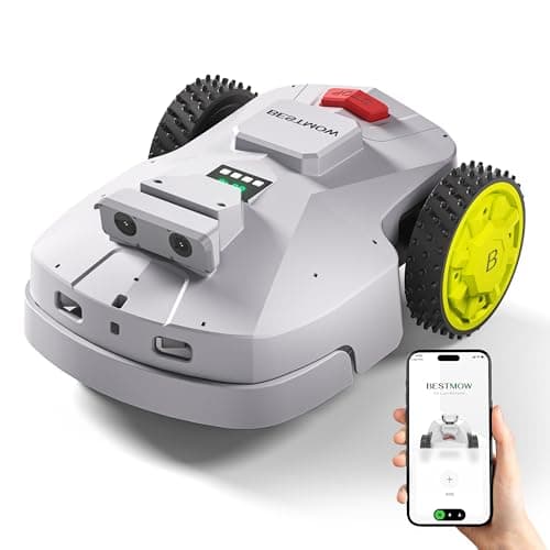 BESTMOW Robot Lawn Mower — 1.5 Acre Ultra Quiet Self Charging Robot Mower, Up to 4 inches Cutting Height, Robotic Lawn Mowers with RTK+4 Eye Vision, Mapping and Anti Theft tech, APP Control