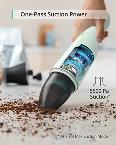 eufy by Anker, HomeVac H11,Cordless Handheld Vacuum Cleaner,Ultra-Lightweight 1.2lbs,5500Pa Suction Power,USB Charging, for Home Cleaning 5