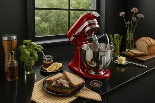 Kitchen Aid Tilt-Head Stand Mixer 4.5 Quart KSM85PBER, Empire Red 5