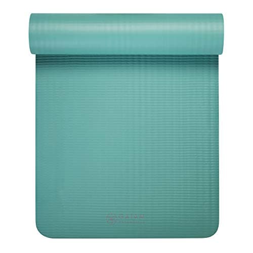 Gaiam Essentials Thick Yoga Mat Fitness & Exercise Mat With Easy-Cinch Carrier Strap, Teal, 72"L X 24"W X 2/5 Inch Thick 9