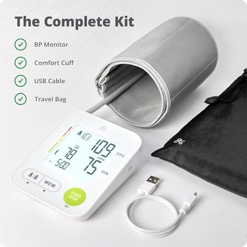 Greater Goods Automatic Bluetooth Blood Pressure Monitor for Home Use, Upper Arm BP Machine with Adjustable Wide Cuff (22–42 cm), Dual User Memory, Irregular Heartbeat Detection 6