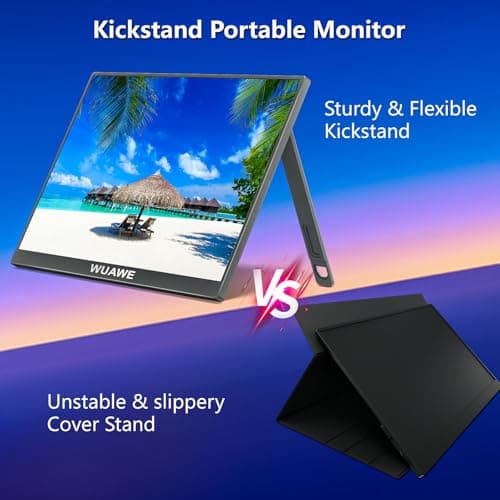 WUAWE 16" Portable Monitor 1920x1200P USB-C HDMI, IPS HDR Freesync Gaming Monitor, Plug&Play for PC Mac Phone PS5 Switch(Silver) 5