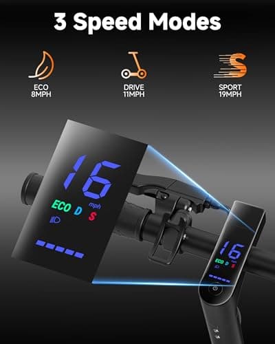 Electric Scooter with Seat for Adults and Teens, 19MPH & 15-Mile Range, 350W Motor, 8.5" Solid Tires with App Control & Dual Brake System - Foldable Commuter E-Scooter with Storage Bag 6