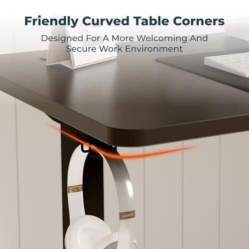 FitStand Standing Desk, Large 71x31 Inches Adjustable Stand Up Desk with Cable Management, Home Office Computer Desk with Memory Preset& Cup Holder, Black 7