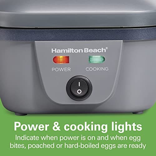 Hamilton Beach 6-in-1 Electric Egg Cooker for Hard Boiled Eggs, Sous Vide Style Egg Bite Maker and Poacher, 5.25” Non-Stick Skillet for Omelets, Scrambling & Frying, Grey (25510) 7