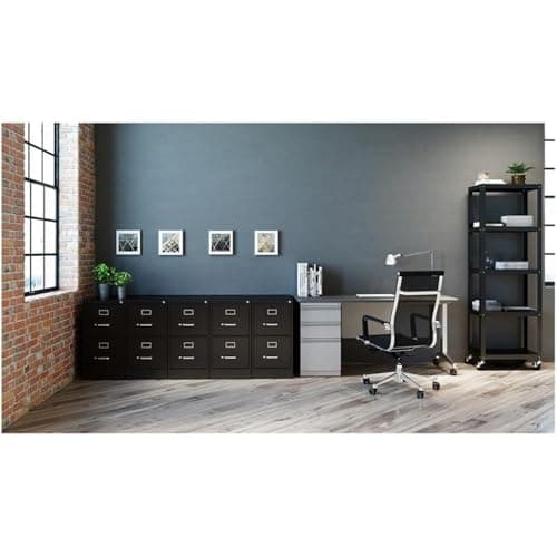 Lorell 2-Drawer Vertical File with Lock, 15 by 26-1/2 by 28-3/8-Inch, Black 2
