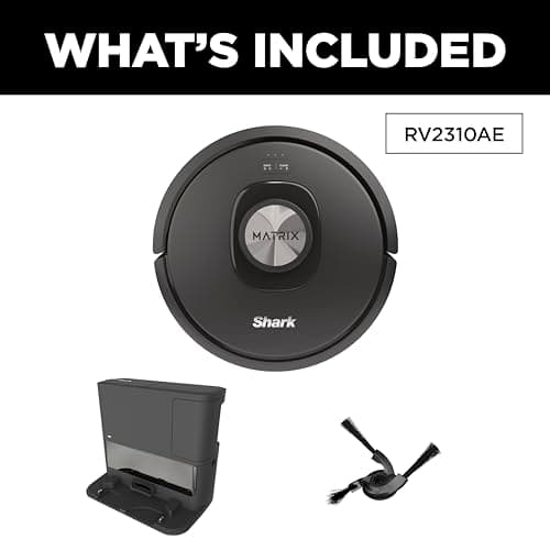 Shark RV2310AE Matrix Self-Emptying Robot Vacuum with Bagless, 45-Day Capacity, Self-Cleaning Brushroll for Pet Hair, No Spots Missed on Carpets & Hard Floors, Precision Home Mapping, Wi-Fi, Black 10