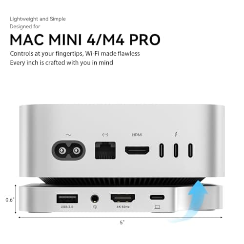 Minisopuru MINI4PRO Mac mini M4 Dock with 4K@60 HDMI, 8TB M.2 NVMe SSD Enclosure, Mac mini Hub & Stand for Mac mini M4 and M4 Pro 2024 (TF/SD Slot, 3* USB-A 2.0, Audio) | Silver 2