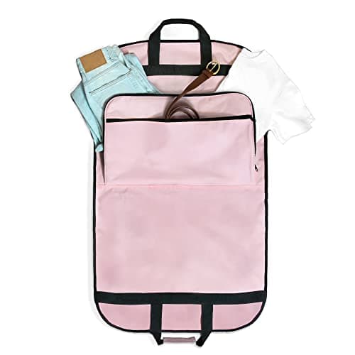 DALIX 39" Garment Bag Cover Suits Dresses Clothing Foldable Shoe Pocket in Pink