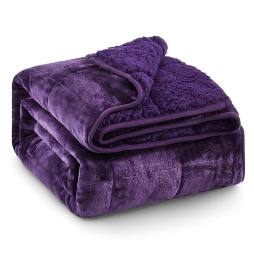 Super Fuzzy Soft Sherpa Fleece Weighted Blanket, 15 lbs Dual Sided Fluffy Heavy Weighted Blankets for Adults - No Bunching with Double Layers of Soft Inner Lining (48"x 72", 15 Pounds)