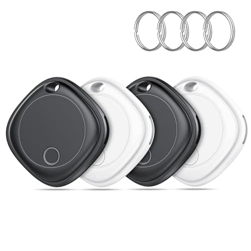 Air Tracker Tags-4 Pack, Bluetooth Tracker Works with Apple Find My APP (iOS Only), Bluetooth Air Tracker Tags Finder and Item Locator for Keys, Bags, Luggage, Wallet, Replaceable Battery