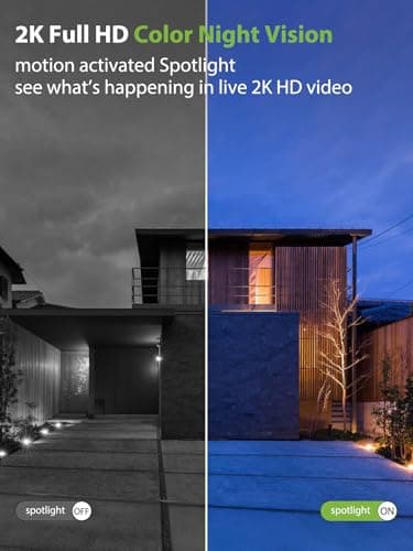 TIEJUS Security Cameras Wireless Outdoor, 3MP Home Security Camera Battery Powered with Night Vision, 2 Way Audio, PIR Detection, Spotlight & Siren, 2.4Ghz WiFi Only, IP66 Weatherproof, Cloud/SD 5