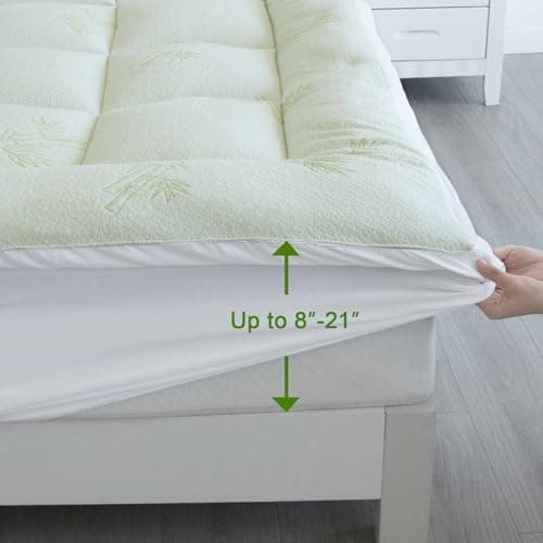 Dual Layer Cooling Mattress Topper Queen Size Memory Foam, 4.5 Inch Pillow Top Mattress Topper (2.7" Extra Thick Soft Plush Mattress Pad &1.8" Gel and Firm Foam for Back Pain) 6