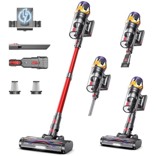 Cordless Vacuum Cleaner, Upgraded 55KPA 650W 70Mins Stick Vacuum with Hurricane Mode, Self-Standing, Touch Screen, 1.8L Dust Cup, Anti-tangle Wireless Vacumm, Vacuum Cleaners for Home/Pet Hair/Carpets