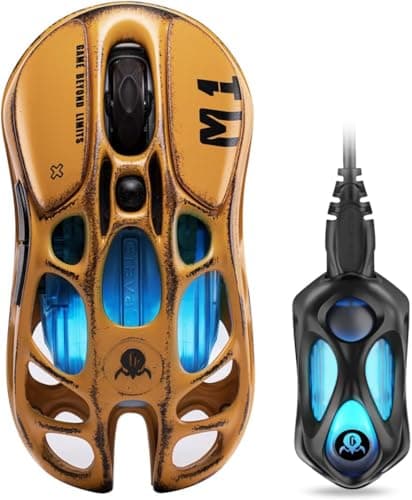 GravaStar Mercury M1 Pro Wireless Gaming Mouse with PAW3395DM Sensor, Magnesium Alloy Handcrafted Vintage Finish, 26000 DPI, 5 Programmable Buttons, Outfit with 1K & 4K Dongle, Up to 200H Endurance