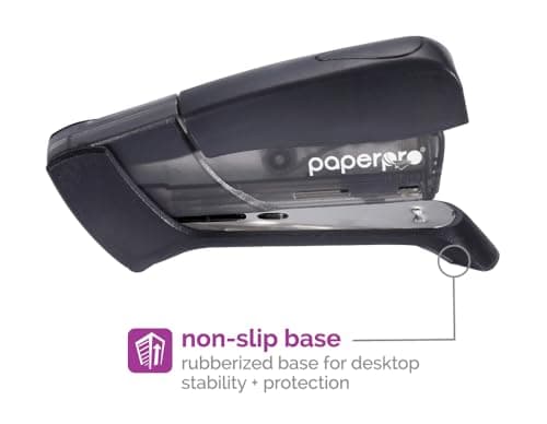 PaperPro Compact Classic Desktop Stapler, 15 Sheet Capacity, No Effort, One Finger, 80% Easier Stapling, Black 5