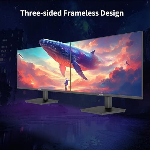 KTC 24 Inch QHD 100Hz Computer Monitor IPS 2K, 1300:1 Contrast, Anti-Blue Light Screen, 122% sRGB, FreeSync & G-Sync Compatible, HDMI2.0 & Display Port 1.4, PC Monitor for Gaming Office Work H24T27 9