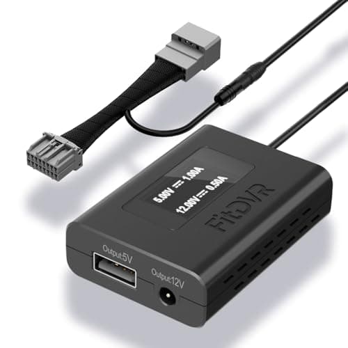 FitDVR Dash Camera Power Adapter (16-Pin) for Buick, Cadillac, Chervolet, GMC with Auto-dimming Mirror, LED Display USB Power Source, Easy to Install, 5V 12V Output (D3-050)