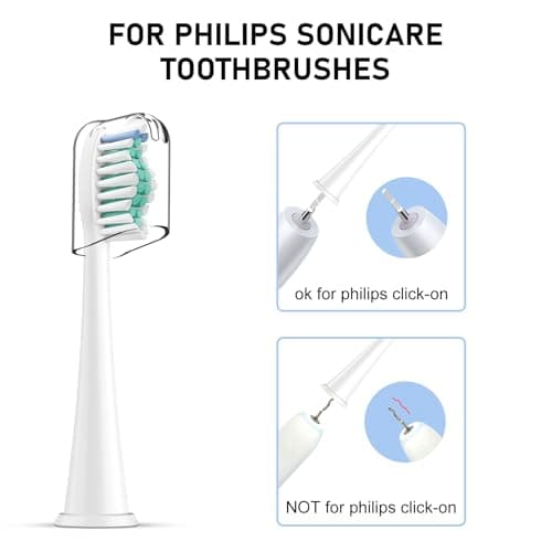 Toothbrush Heads, 8 Pack Electric Toothbrush Replacement Heads for Philips Sonicare Soft Dupont Bristles Replacement Toothbrush Heads for Oral Care 6