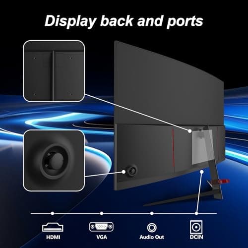 Sealan 27 inch Curved Gaming Monitor, FHD 1920x1080, 100Hz Refresh Rate, 1800R Curvature, HDR,99% sRGB,1800R,HDMI,Ultra-Thin Bezel, VESA Mountable, for Home Office/Gaming/Entertainment 8