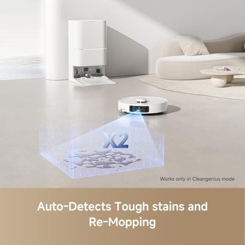 DREAME L40 Ultra Robot Vacuum Self Emptying, 11,000Pa Suction Robot Vacuum and Mop Combo with Auto Cleaning Dock, 149℉ Mop Washing, SideBrush Extendable, Solution Auto Refill, Voice Control 8