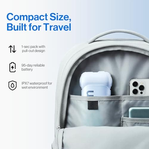 usmile C10 Portable Water Flosser – Travel-Friendly, 95-Day Battery, 4 Modes, 360° Nozzle, 180ml Tank, IPX7 Waterproof, Dentist-Recommended for Braces, Implants & Sensitive Gums (Blue) 8