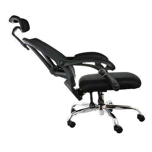 Elama Full Back Mesh Adjustable Office Chair with Headrest (Black/Black) 7