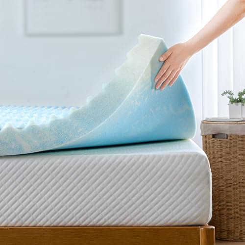 ZINUS 4 Inch Swirl Gel Cooling Memory Foam Mattress Topper, Smaller, More Convenient WonderBox Packaging, Cooling, Airflow Design, CertiPUR-US Certified, King