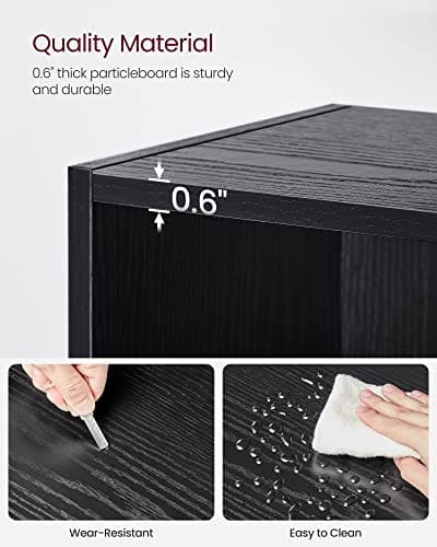 VASAGLE CUSTOS Collection - Bookshelf, 6-Tier Bookcase, Book Shelf, Open Storage Shelf, 9.4 x 23.6 x 63.3 Inches, for Living Room, Home Office, Dinning Room, Ebony Black ULBC166T56 8