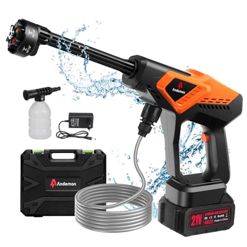 Cordless Pressure Washer, 1080 PSI 2.5 GPM Brushless Portable Pressure Washer with 6 in 1 Nozzles, 4.0Ah Rechargeable Battery, Power Washer for Cars, Fences, Driveways, Home, Patios