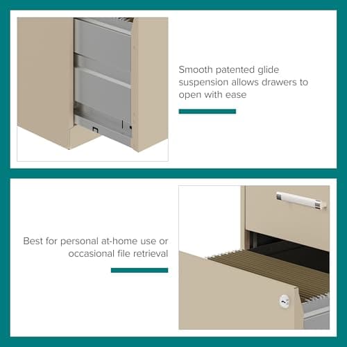 Lorell 14340 18 Deep 2-Drawer File Cabinet, Putty 9