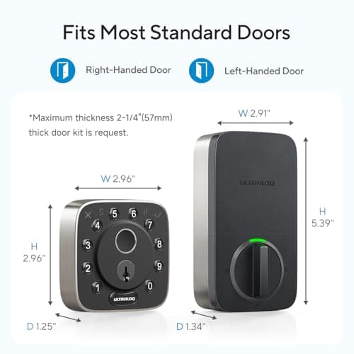 ULTRALOQ 2025 Upgrade Bolt Fingerprint Matter Smart Lock, Fingerprint Keyless Entry Door Lock, Works with Apple Home, Alexa, Google, SmartThings, IFTTT, Built in Matter Over Thread, BHMA Grade AAA 9
