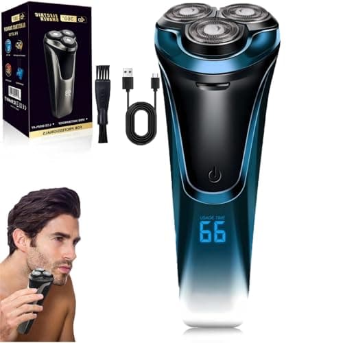 Snapbuy Electric Razor for Men, Electric Razor Pro of Father, 4D Floating Head Rotary Shaver,2025 New Electri c Shaver with LCD Display & Quiet Motor, IPX7 Waterproof (Blue)