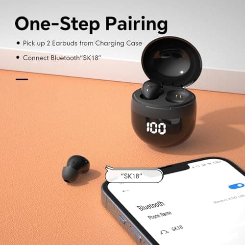 Invisible Mini Earbuds Wireless Bluetooth, Low Profile Micro Smallest Tiny Discreet Hidden Earbuds for Work, Small Headphones, Invisible Sleep Wireless Earphone IPX5 Waterproof for Small Ear Canals 6