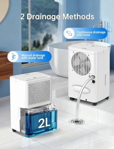HUMSURE 2500 Sq. Ft 30 Pints Dehumidifier Equipped With Drainage Hose, Automatic Defrosting, for Basement, Home, Bathroom, Bedroom,24-Hour Timer Function 6