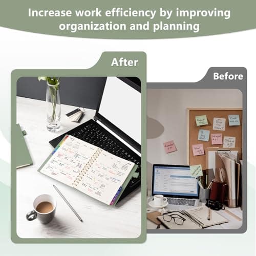 EMSHOI 2026 Planner, Weekly and Monthly, JAN 2026 - DEC 2026, A5 (5.7" x 8.3"), 100GSM Thick Paper, PVC Cover, Colorful Tabs - 2026 Calendar Organizer for Work, School, Home, LightGreen 7