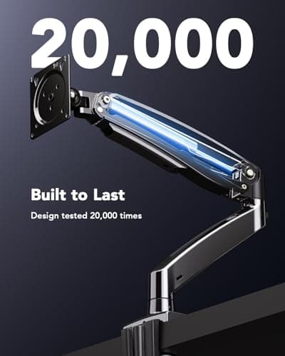 HUANUO Single Monitor Arm for 13-49 inch Screens, Ultrawide Computer Monitor Mount Holds 26.48 lbs, Upgraded Adjustable Stand with USB, C-Clamp & Grommet Base, VESA 75x75 or 100x100mm 6