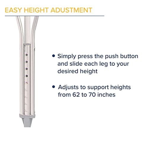 Hugo Mobility Adjustable Crutches for Walking, Tall Adult Walking Crutches, Comfortable Lightweight Crutches with Underarm Pad and Hand Grip 6