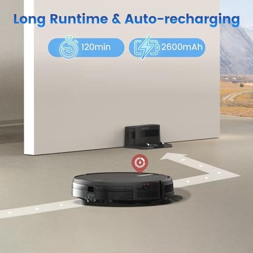 AIRROBO Robot Vacuum and Mop, 3000Pa Strong Suction Power Vacuum Mop Robot, Wi-Fi/App/Alexa, Self-Charging Robotic Vacuum for Hard Floor, Pet Hair and Low-Piled Carpet, Slim Design, Quiet，P30 7
