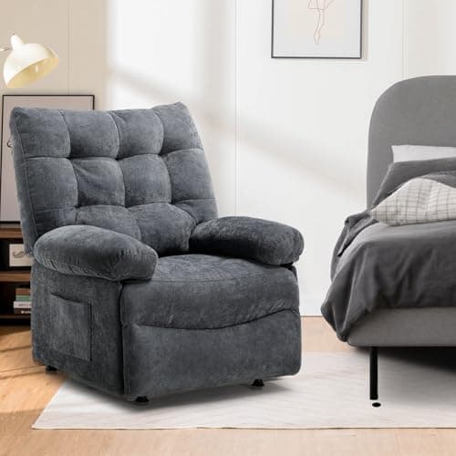 COMHOMA Power Lift Chair,Oversized Recliner Chair for Big Men and Elderly,Lift Reclining Chair with Side Pockets,Fabric Reclining Sofa Chair for Living Room,Bedroom (Grey) 5
