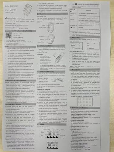 Vibeat Fingertip Pulse Oximeter, Blood Oxygen Saturation Monitor| O2 Meter, Portable SPO2 & Pulse Rate Monitor, Batteries and Lanyard Included 8
