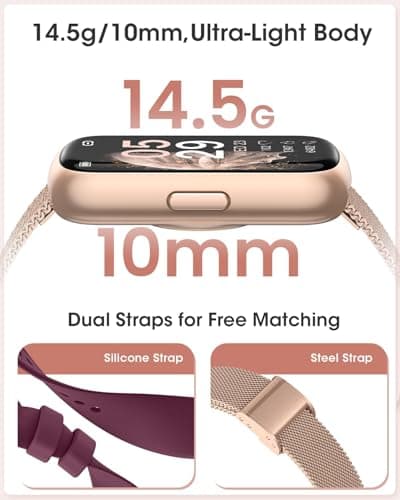 DEKELIFE Fitness Tracker Watch, 1.47" Smart Watch for Women with Health & Fitness Tracker, 24/7 Heart Rate/Blood Oxygen/Sleep Monitor Smart Watcheor Android/iOS Phones (2 Bands) 7