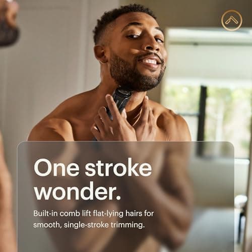 MANSCAPED® The Beard Hedger® Men's Premium Beard Trimmer, 20 Length Adjustable Blade Wheel, Stainless Steel T-Blade for Precision Facial Hair Trimming, Cordless Waterproof Wet/Dry Clipper 6